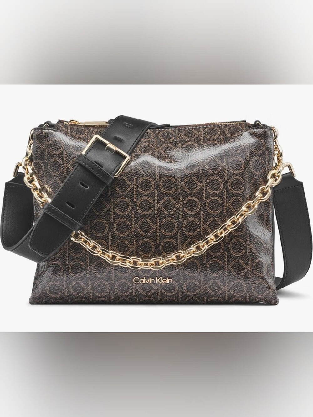 Calvin Klein Rain Triple Compartment Chain Cross Body Bag
